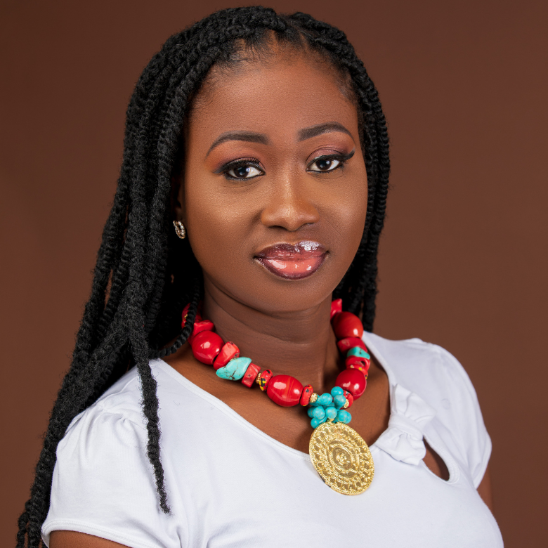 Founder of Snaq Creations wearing handcrafted beaded jewellery